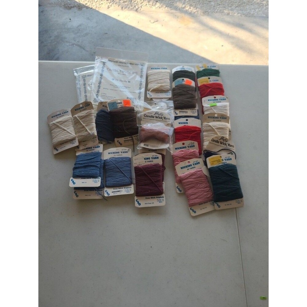 Large Lot Vintage Candlewicking Thread Wicking Yarn Craft Needlepoint Embroidery
